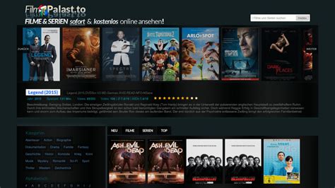 Filmpalast Streaming Plattform Ansicht